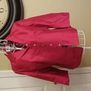 Talbots red silk top